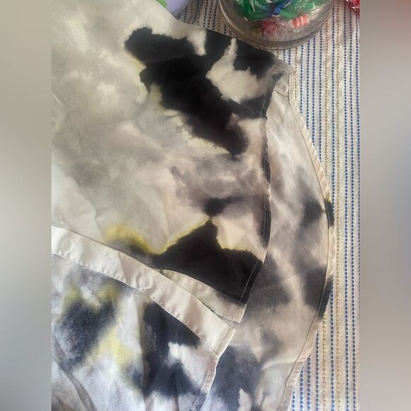 AllSaints 100% Silk Cream/Black Luna Aura Shirt Sleeveless  Button Dress Size 6 - Picture 8 of 12